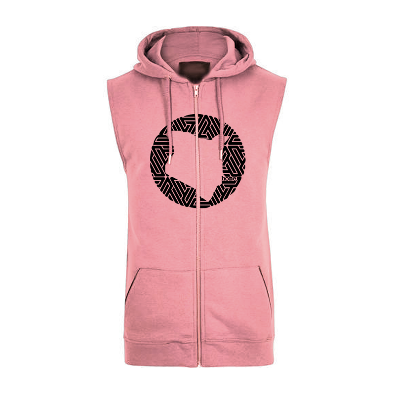 Sleeveless Hoodie - Peach (Heavy Fabric)