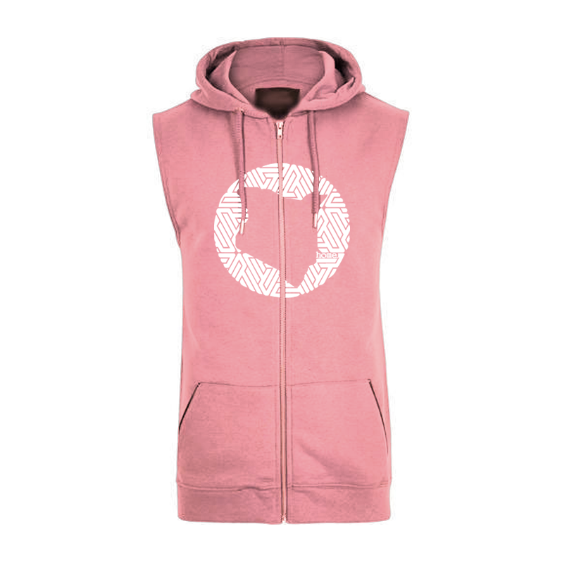 Sleeveless Hoodie - Peach (Heavy Fabric)