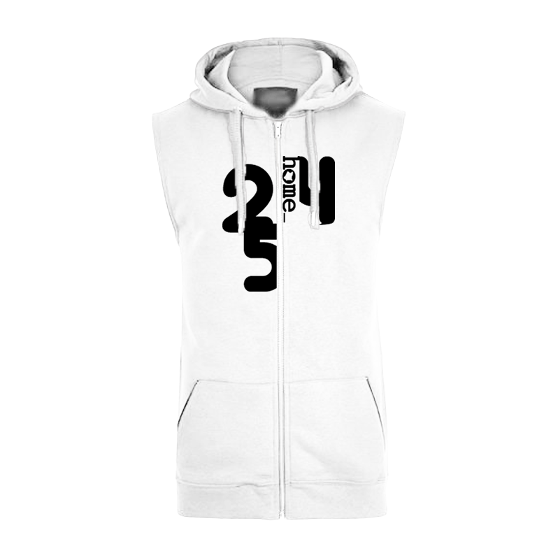 Sleeveless Hoodie - White (Heavy Fabric)