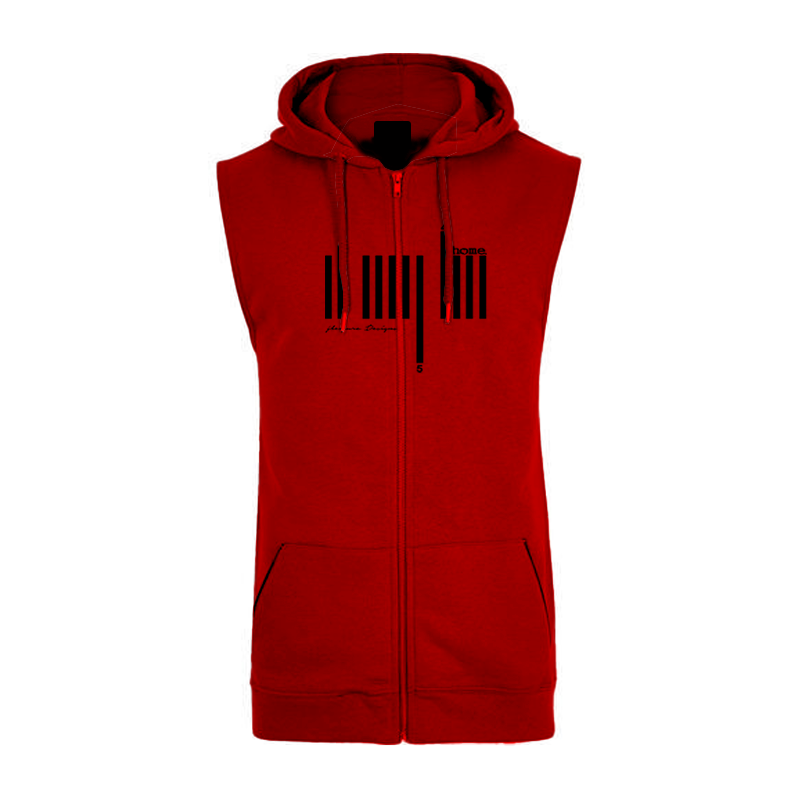 Sleeveless Hoodie - Maroon Red (Heavy Fabric)