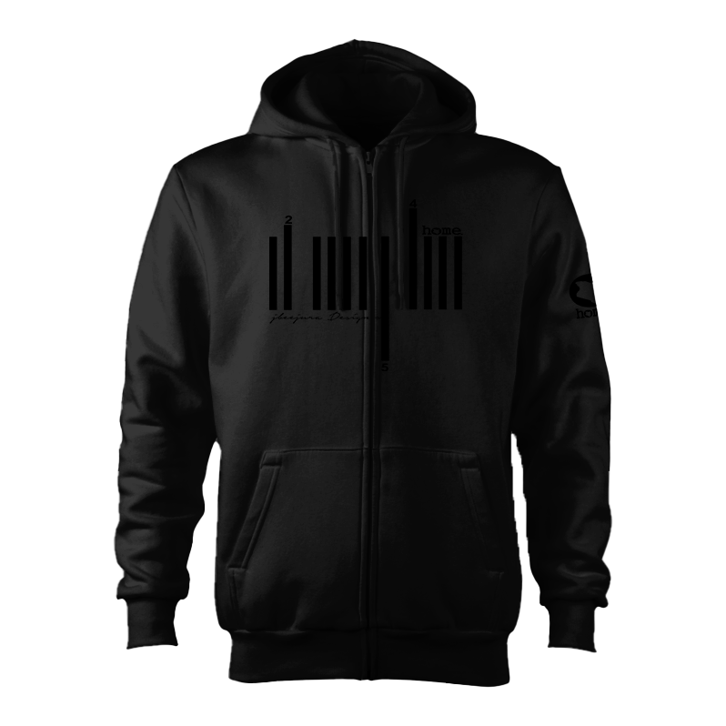 Zip-up Hoodie - Black (Mid Heavy Fabric)