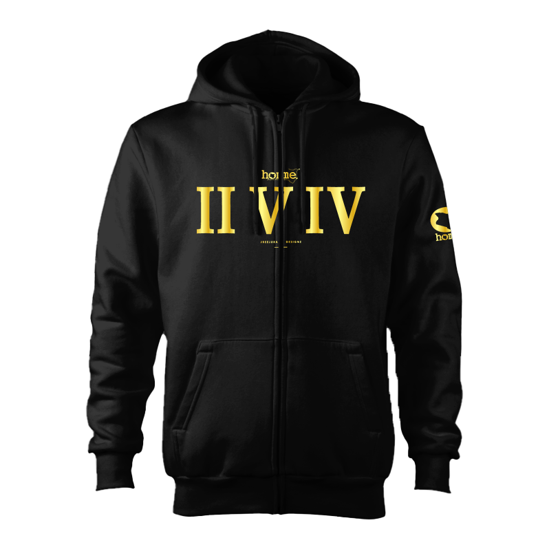 Zip-up Hoodie - Black (Mid Heavy Fabric)