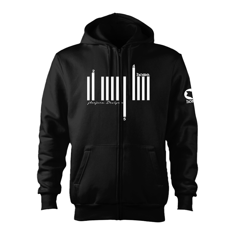 Zip-up Hoodie - Black (Mid Heavy Fabric)
