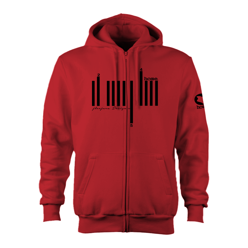 Zip-up Hoodie - Red (Heavy Fabric)