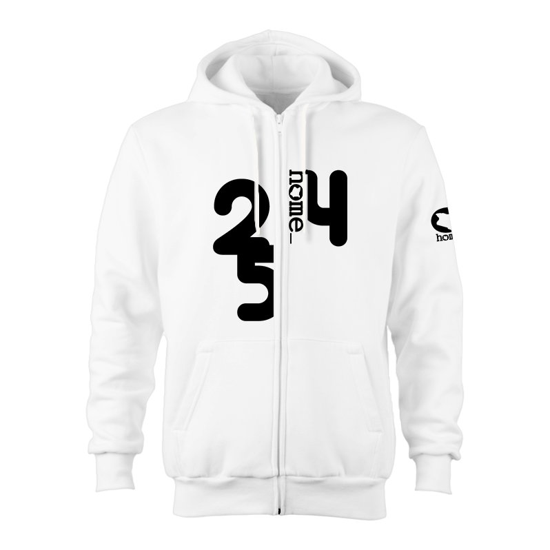 Zip-up Hoodie - White (Heavy Fabric)