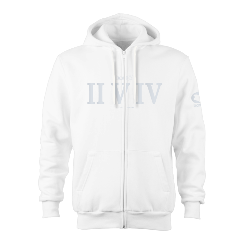 Zip-up Hoodie - White (Heavy Fabric)