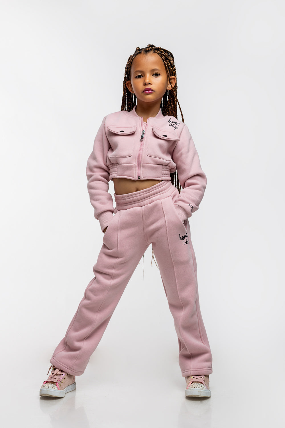 Kids Cropped Kami Jacket - Crepe Pink