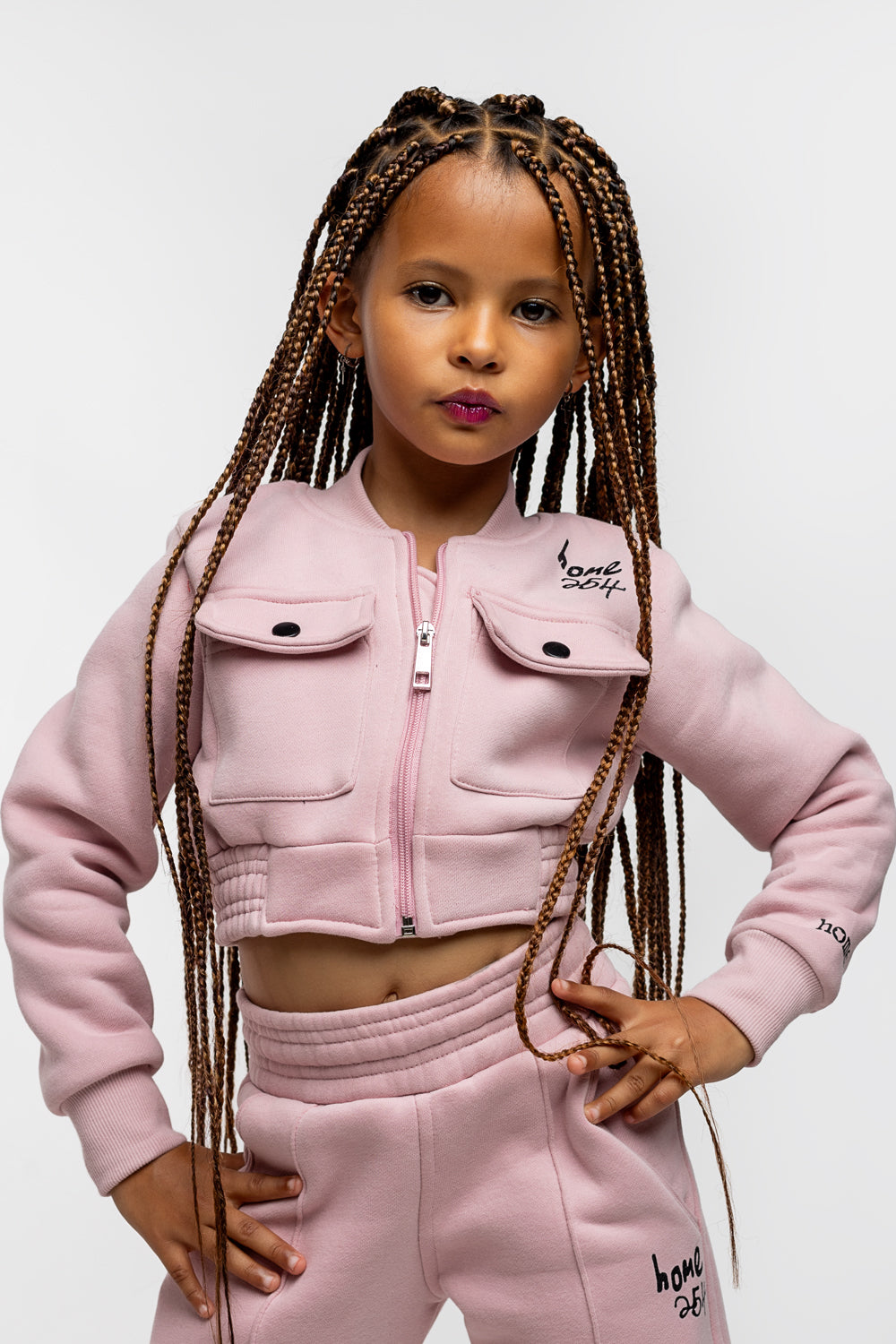 Kids Cropped Kami Jacket - Crepe Pink