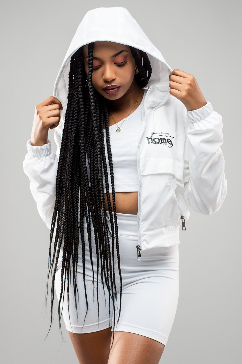 Zuma Cropped Bomber Jacket - White