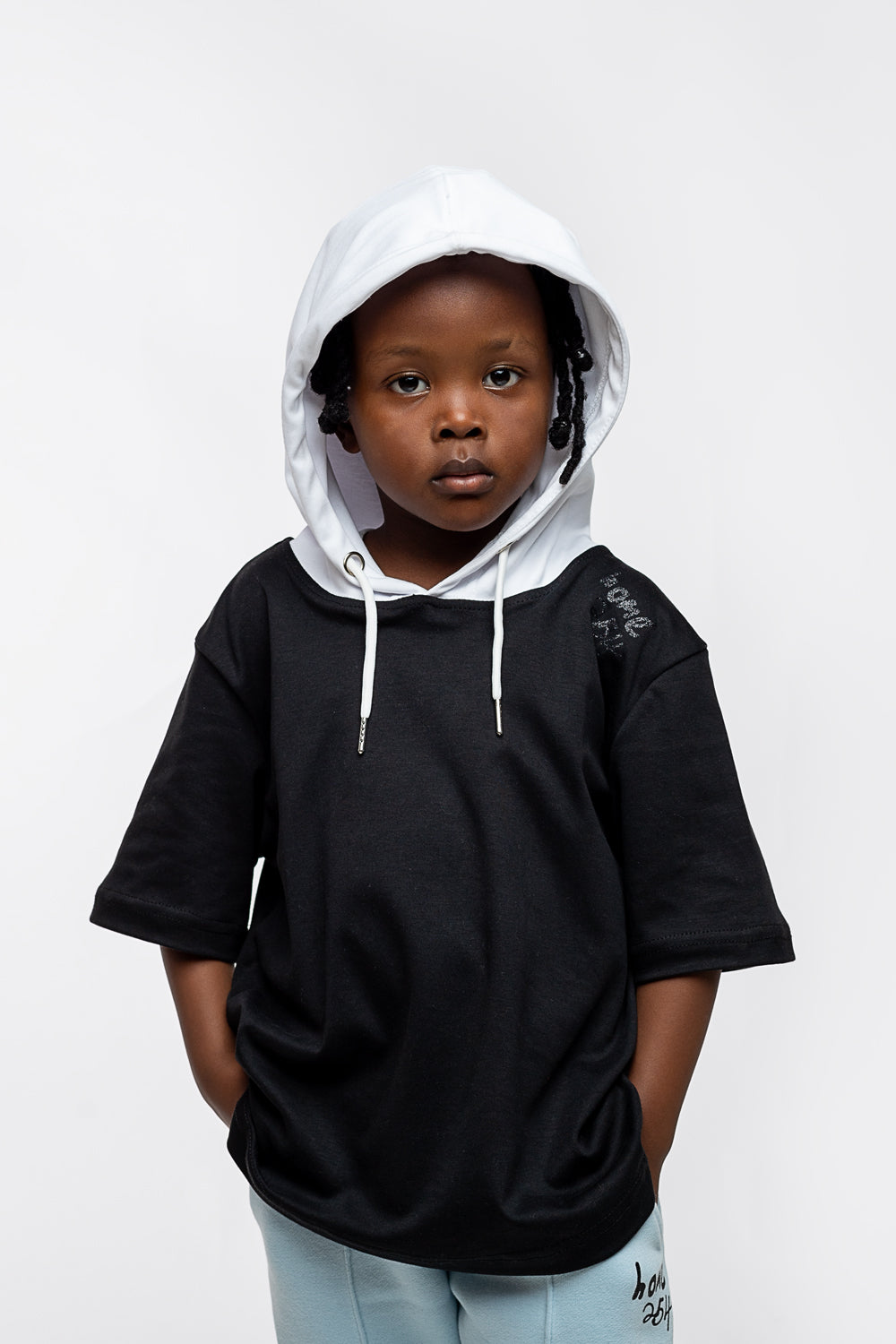 Kids Hooded Tee - Black