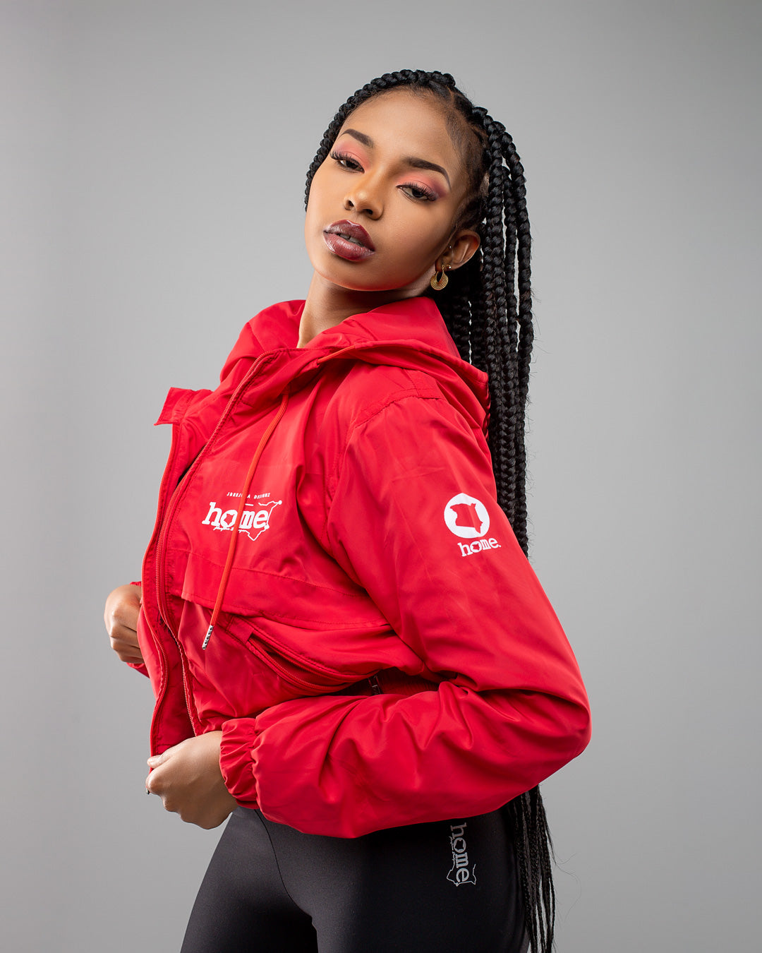 Zuma Cropped Bomber Jacket - Red
