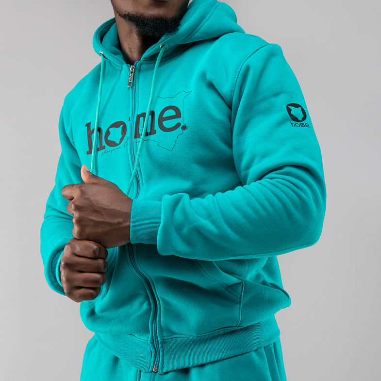 Zip-up Hoodie - Turquoise Blue (Heavy Fabric)