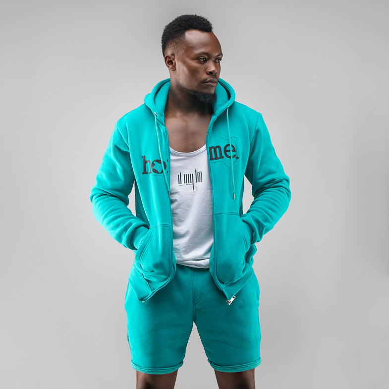 Zip-up Hoodie - Turquoise Blue (Heavy Fabric)