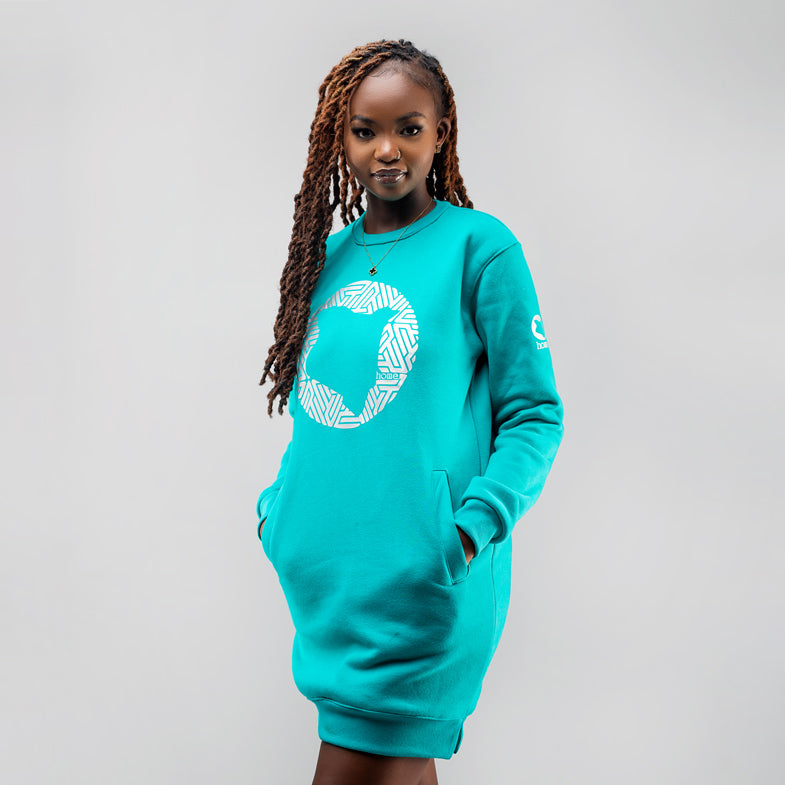 Sweater Dress - Turquoise Blue (Heavy Fabric)