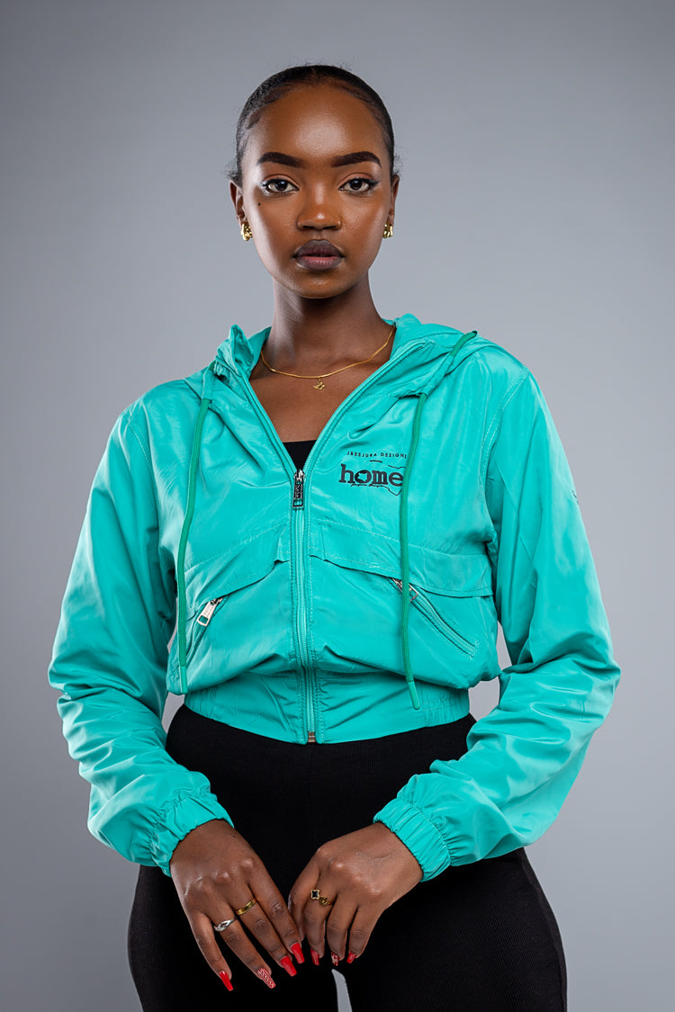 Zuma Cropped Bomber Jacket - Turquoise