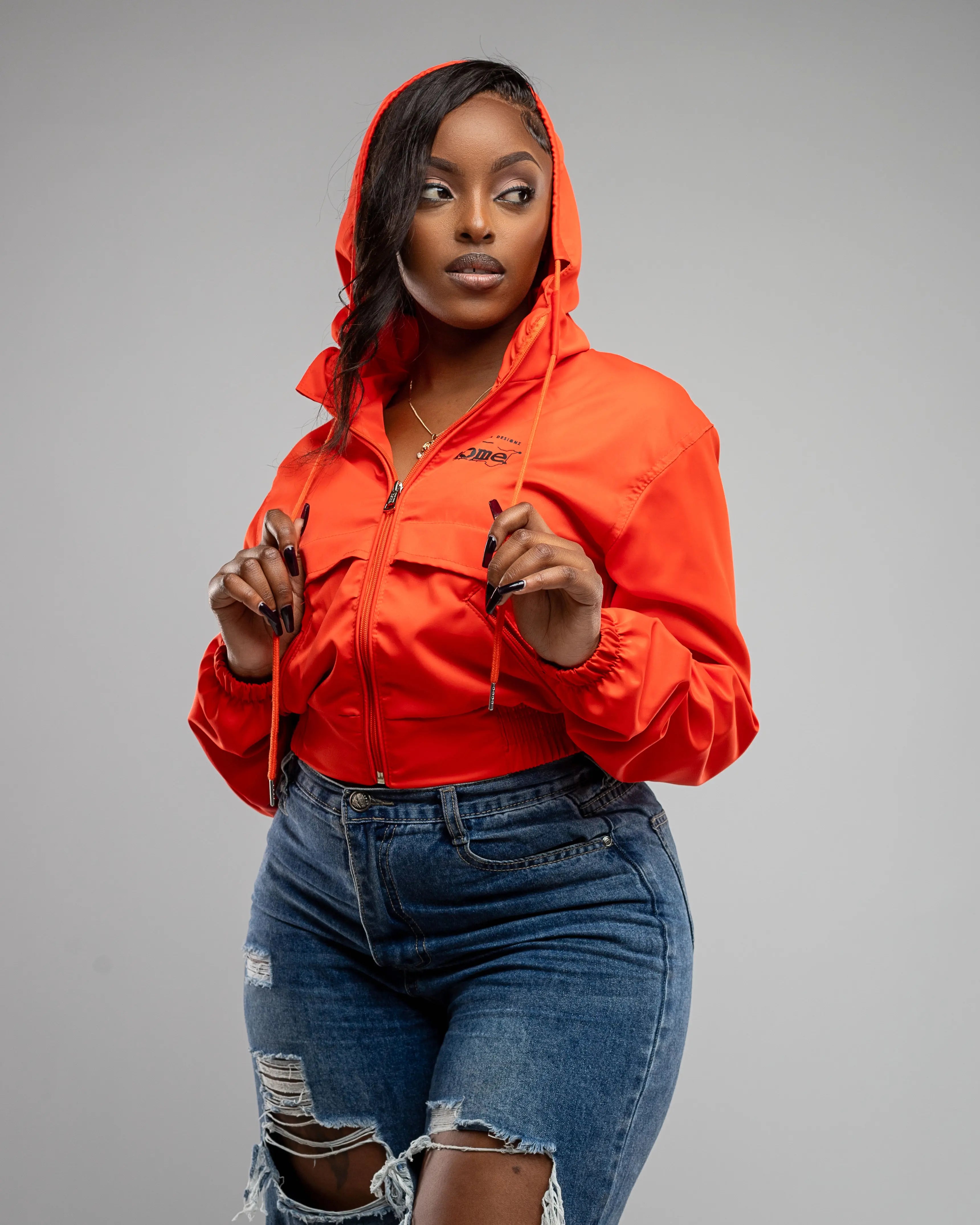 Zuma Cropped Bomber Jacket - Orange