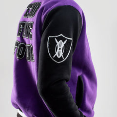 Purple and Black Letterman Jacket