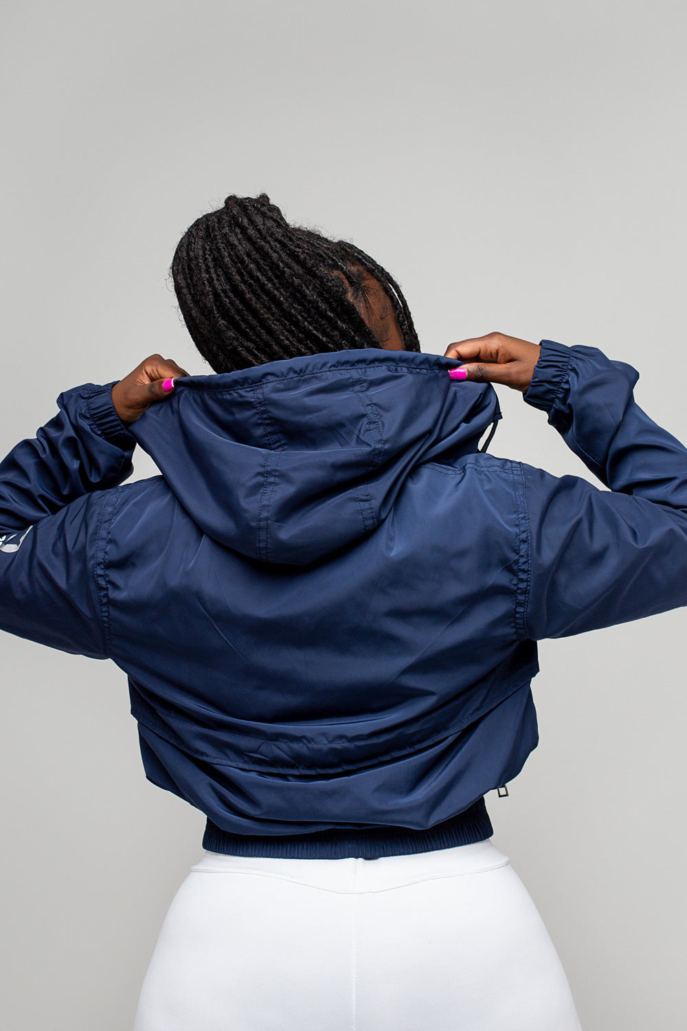 Zuma Cropped Bomber Jacket - Navy Blue