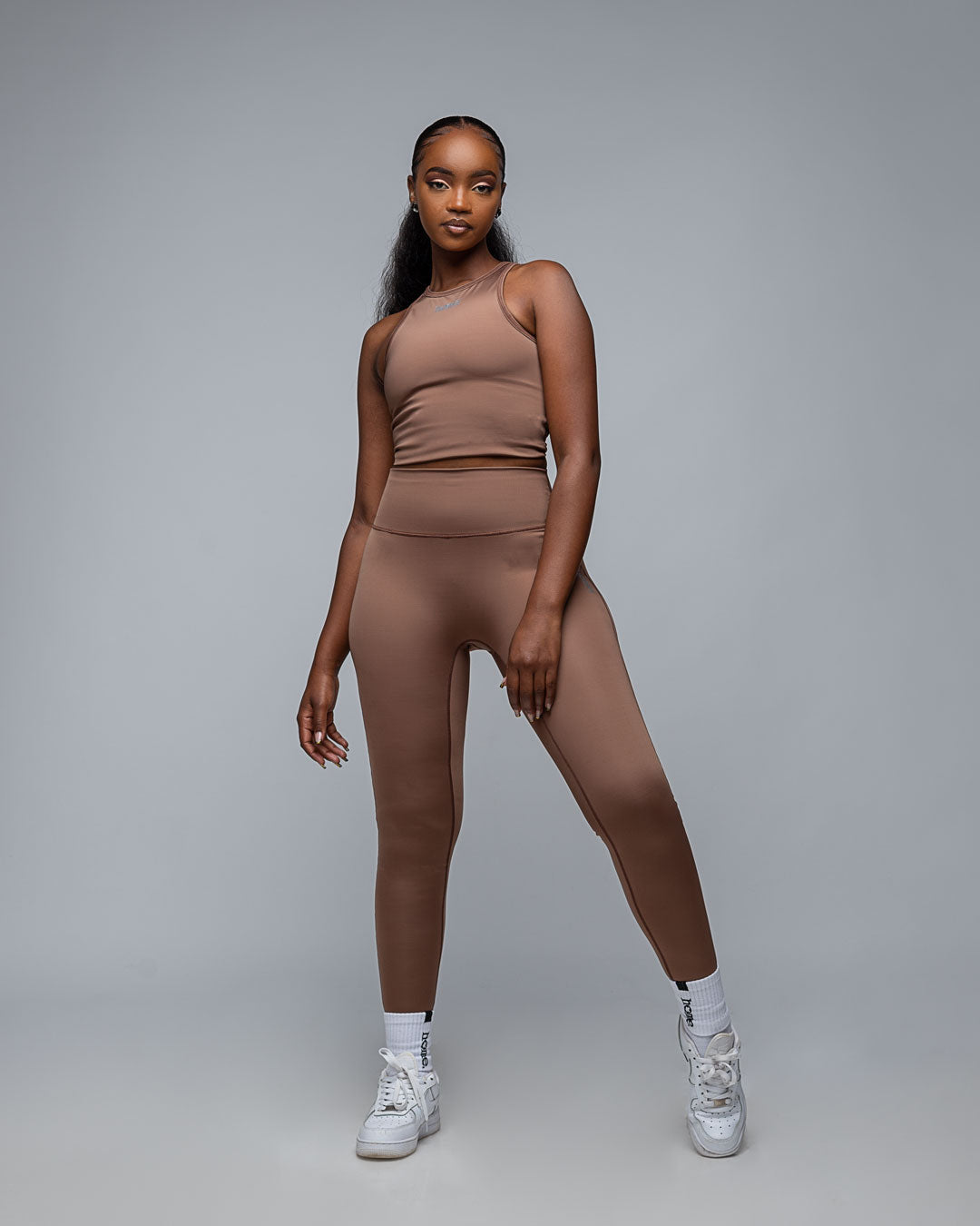 Cheeky Hi-Rise Leggings - Tan Brown (Midweight)