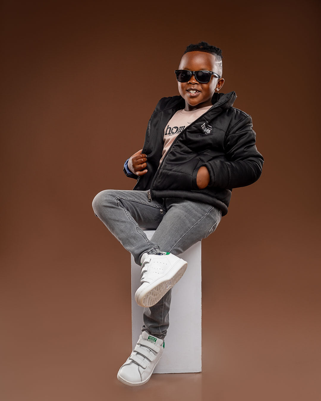 Kids Full Length Puffer Jacket - Black