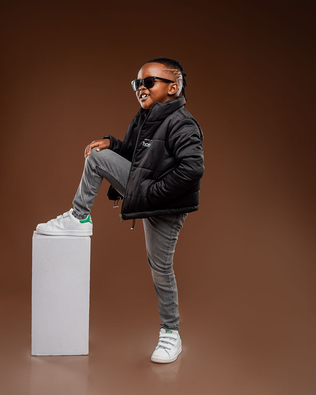 Kids Full Length Puffer Jacket - Black