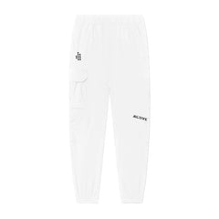 ACTIVE_254 -  WHITE JOGGERS (WITH BLACK PRINTS)