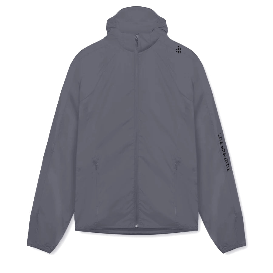 ACTIVE_254 - METAL GREY AIR-LITE FLEX WINDBREAKER (WITH BLACK PRINTS)