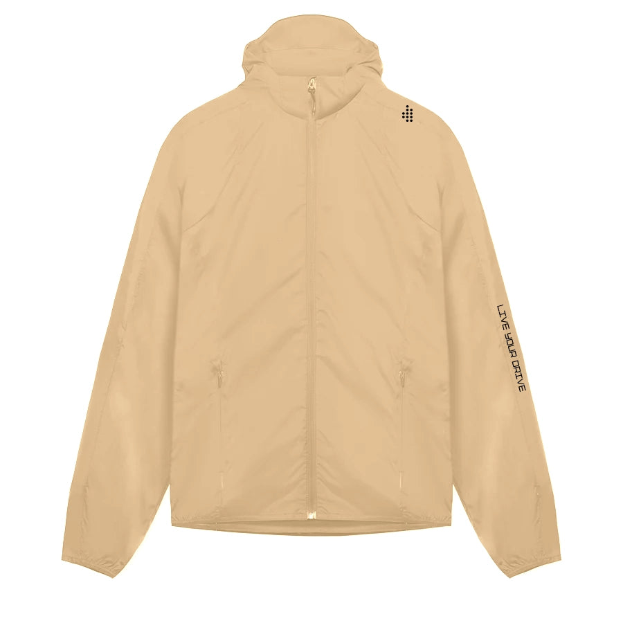 ACTIVE_254 - SAND BROWN AIR-LITE FLEX WINDBREAKER (WITH BLACK PRINTS)