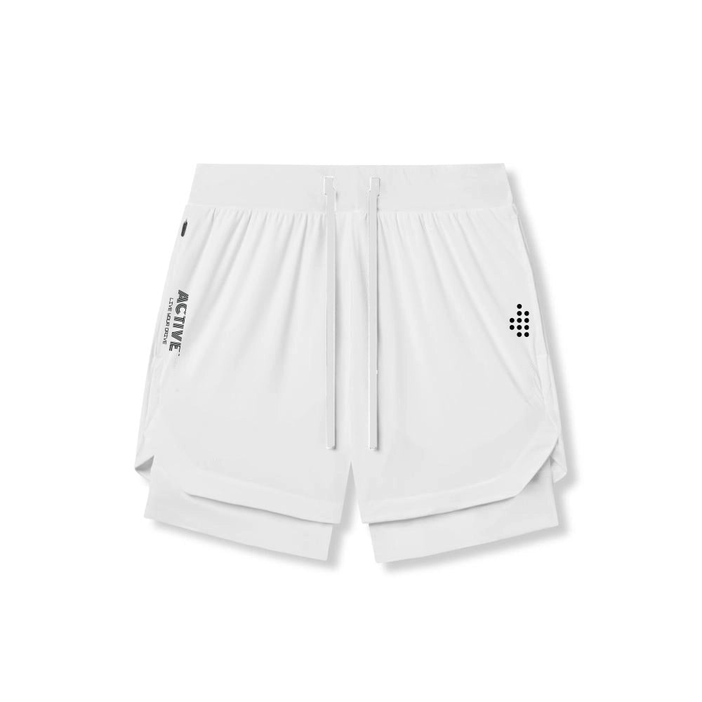 ACTIVE_254 - SAND BROWN AIR-LITE LINER SHORTS (WHITE BIKER) WITH BLACK PRINTS