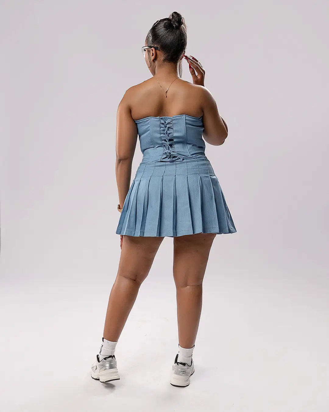 Atelier Pleat Skirt – Denim Air