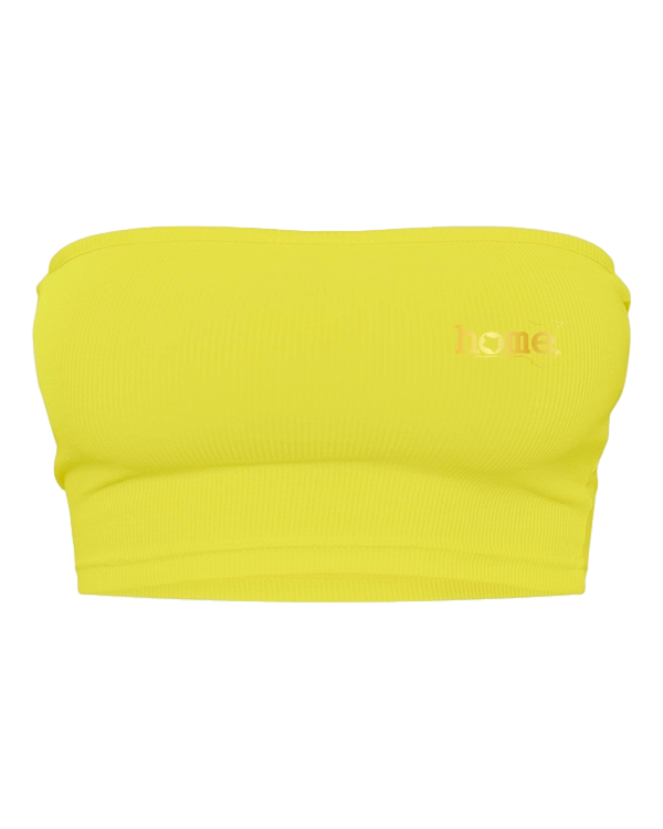 RIBBED BANDEAU - LIME GREEN