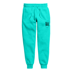 home_254 KIDS SWEATPANTS PICTURE FOR TURQUOISE BLUE IN HEAVY FABRIC WITH BLACK CLASSIC PRINT