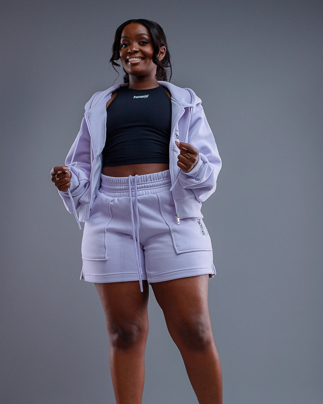 Accolade Cora Shorts - Lilac (Jacquard Fabric)