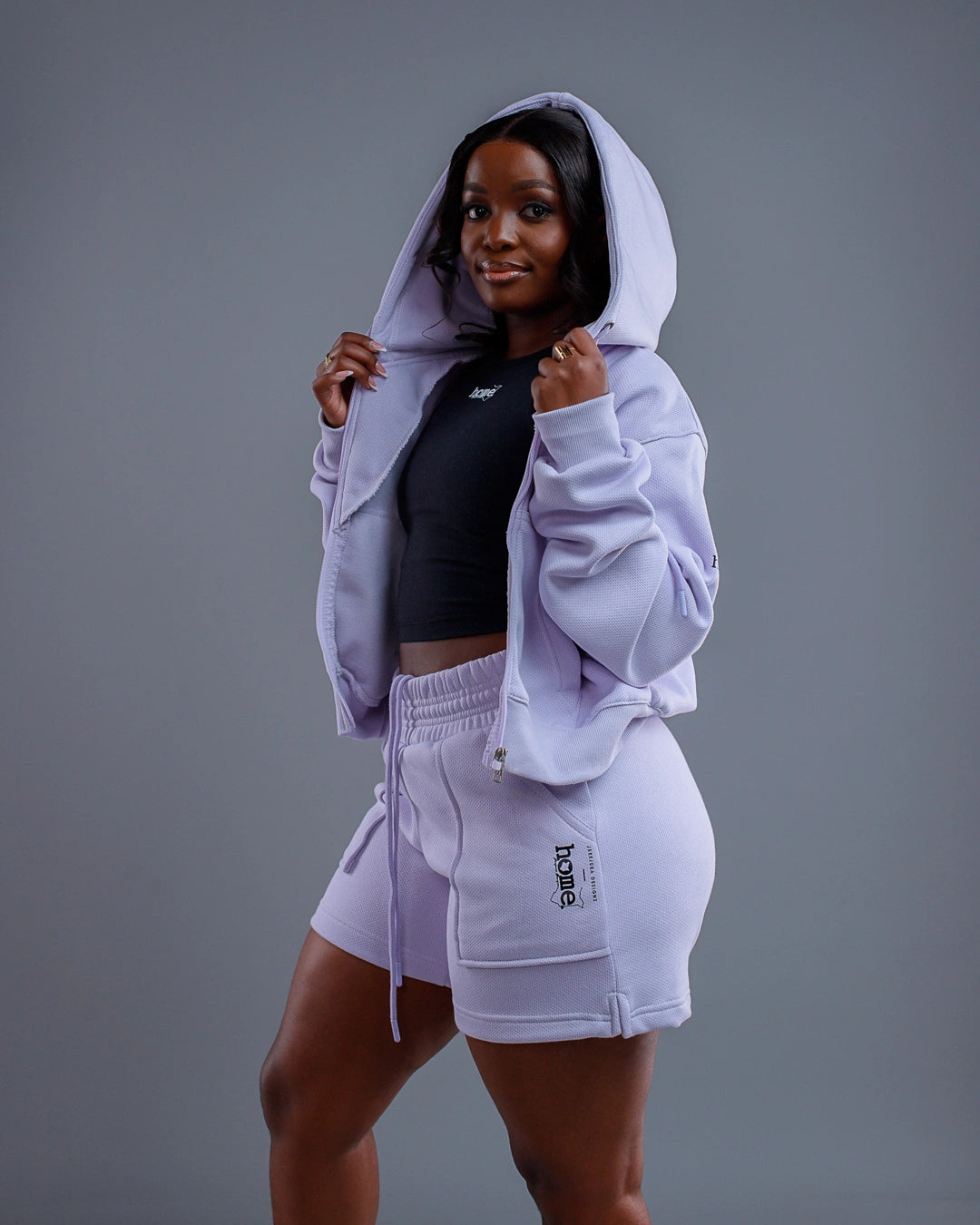 Accolade Cora Shorts - Lilac (Jacquard Fabric)