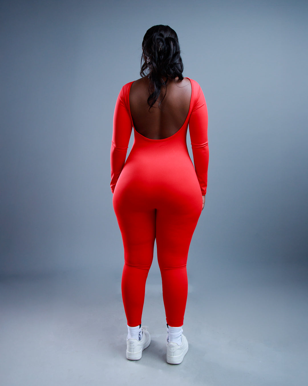 Baddie Bareback Playsuit - Red