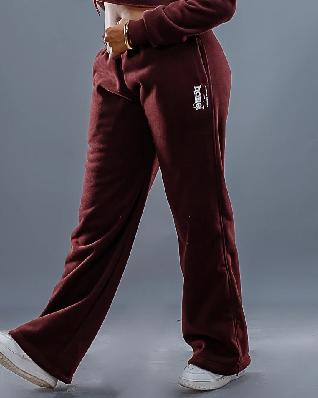 Womens Cosy Pants - Burgandy (Heavy Velvet Fabric)