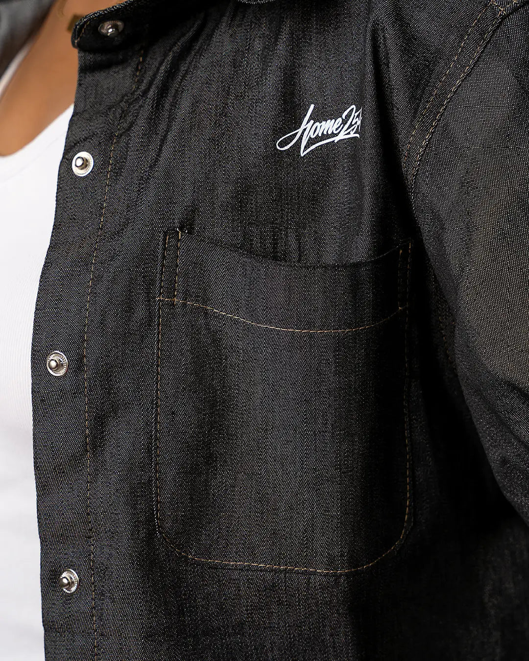 Cloud Crop Shirt – Night Denim