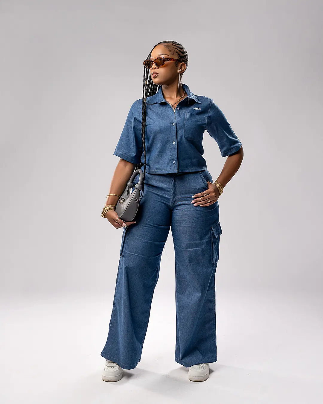 Cloud Crop Shirt – Denim Air