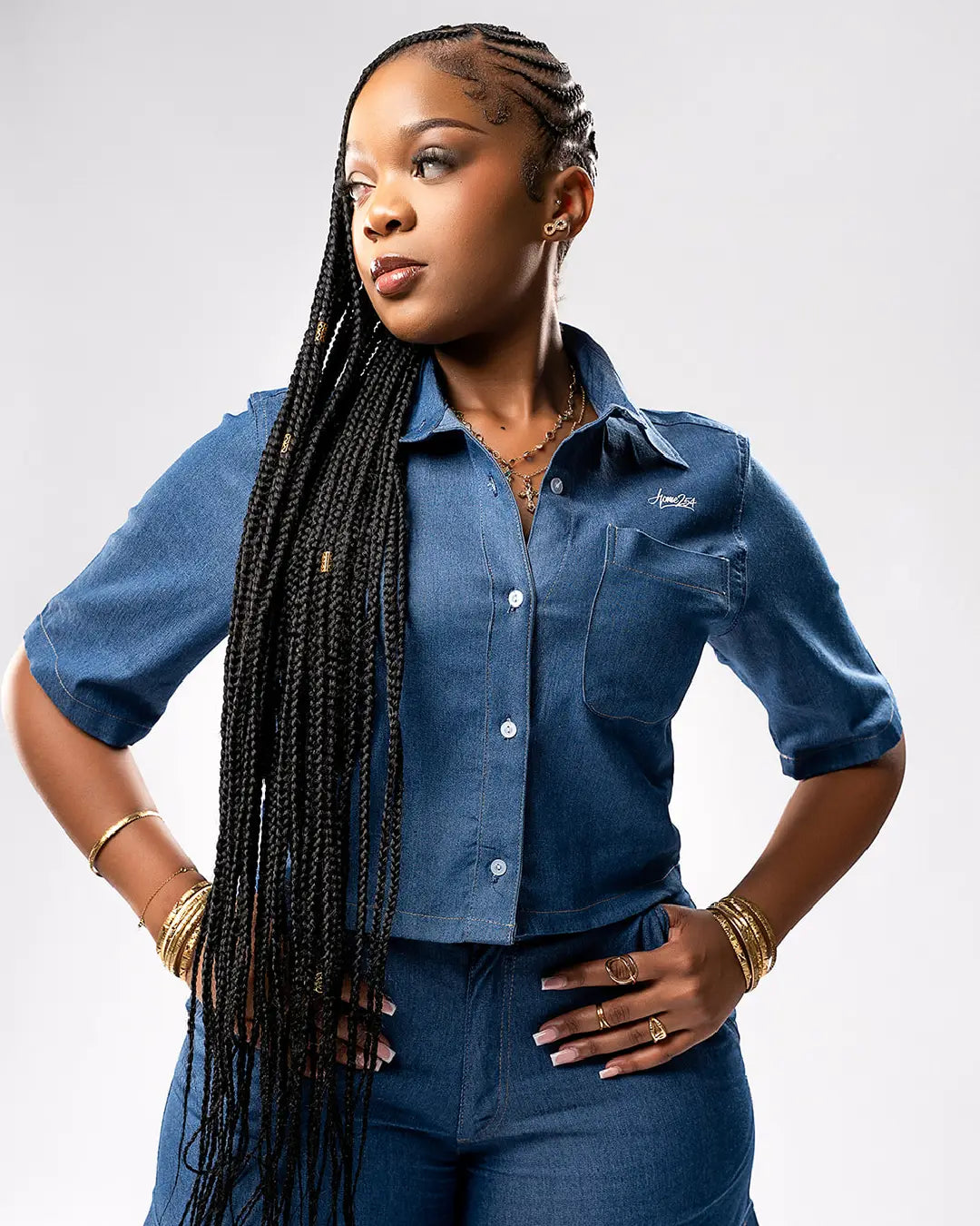 Cloud Crop Shirt – Denim Air
