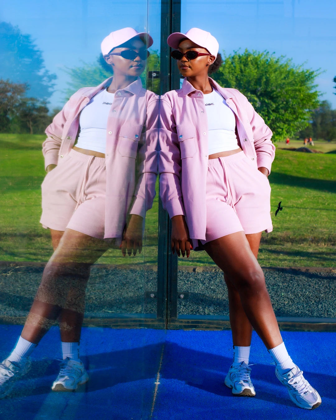 Crepe Pink Stature Shirt + Cosy Shorts Matching Sets