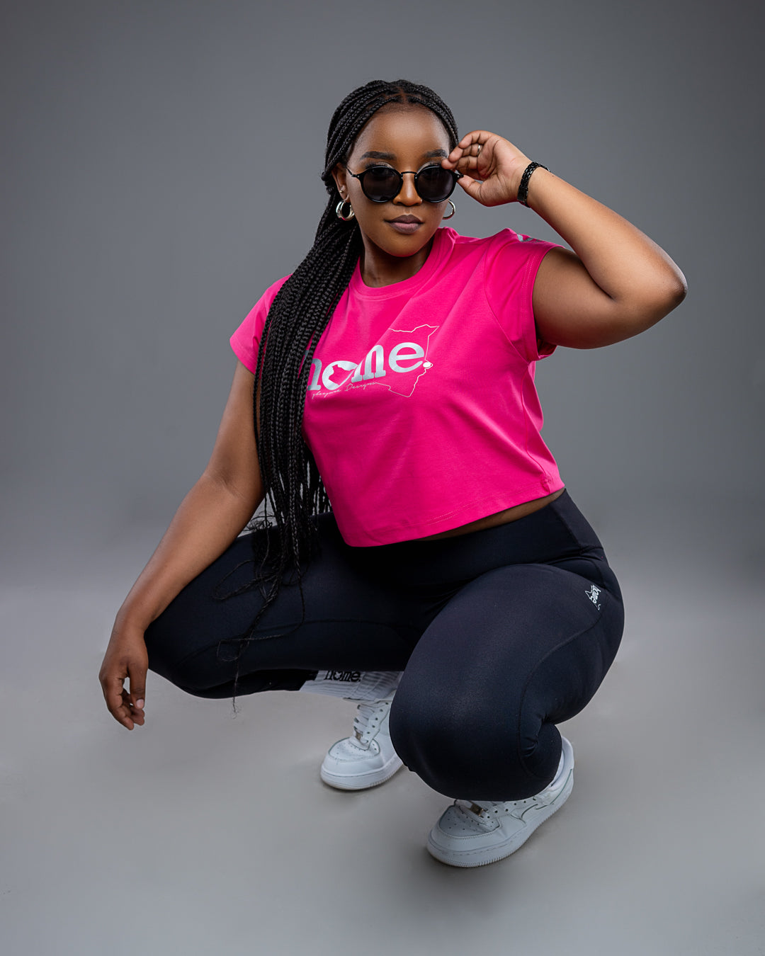 Cropped T-Shirt - Hot Pink