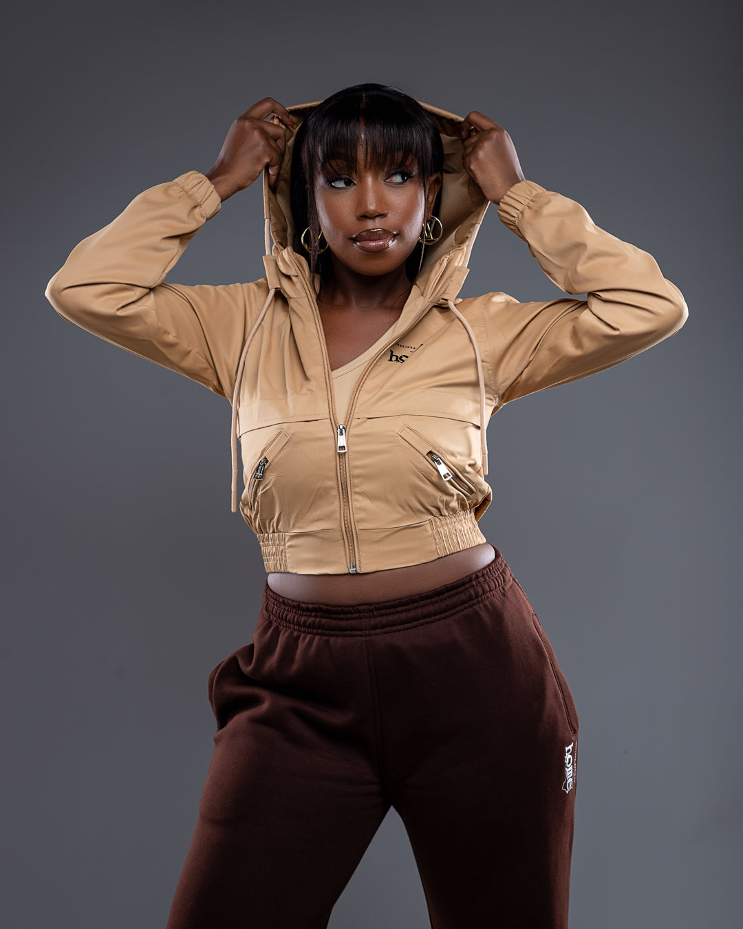 Zuma Cropped Bomber Jacket - Tortilla