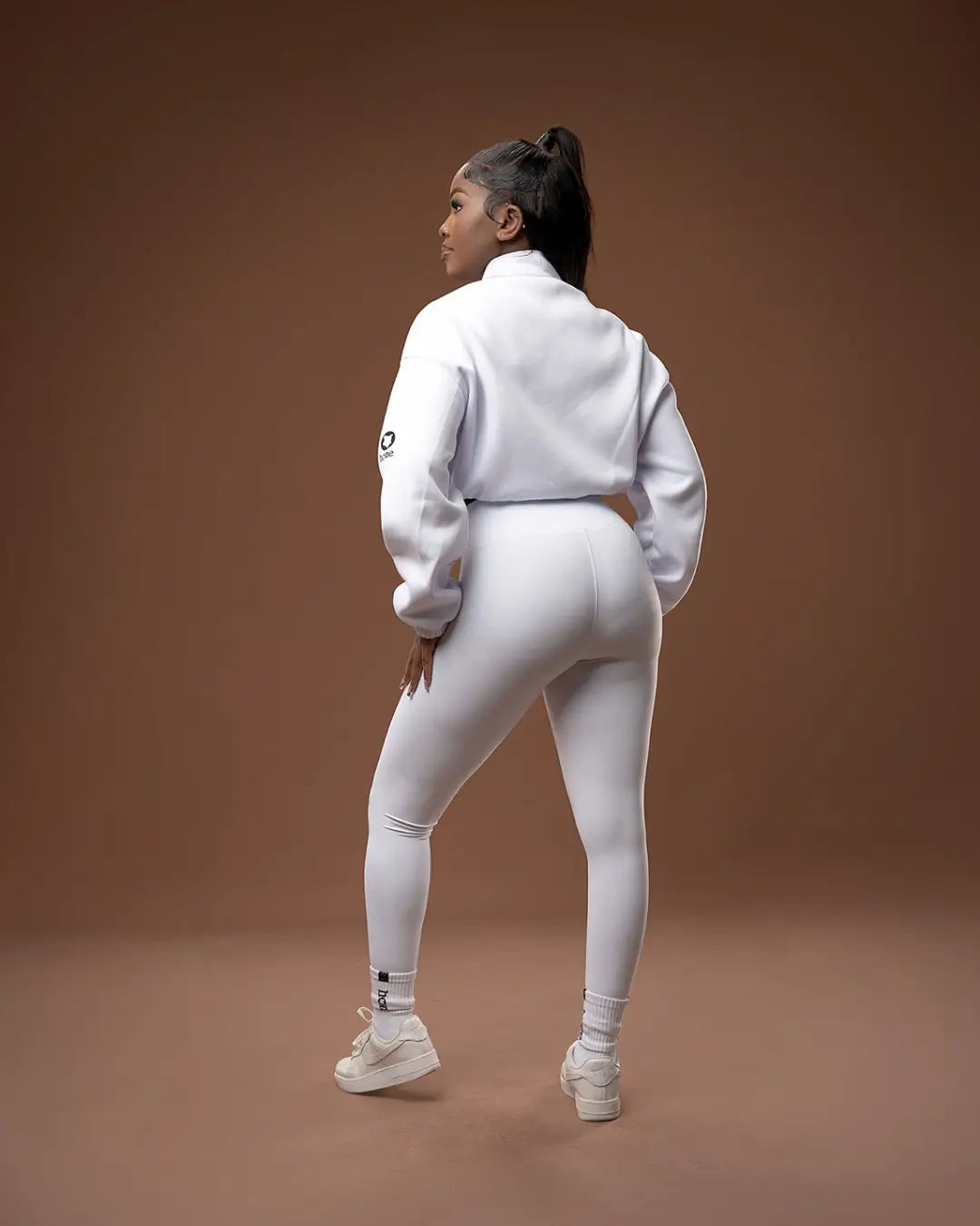 Cropped Moda Jacket + Leggings Set – White