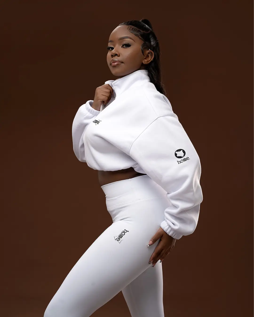Cropped Moda Jacket + Leggings Set – White