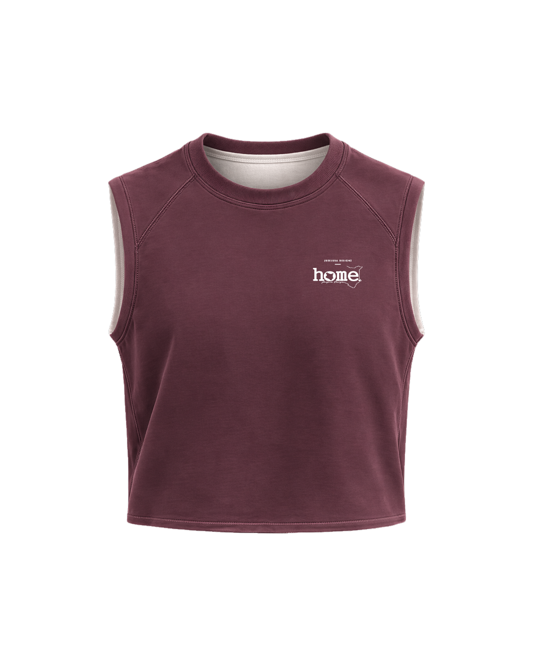Cropped Sleeveless Sweatshirt - Chocolate Brown (Nuvetra Fabric)