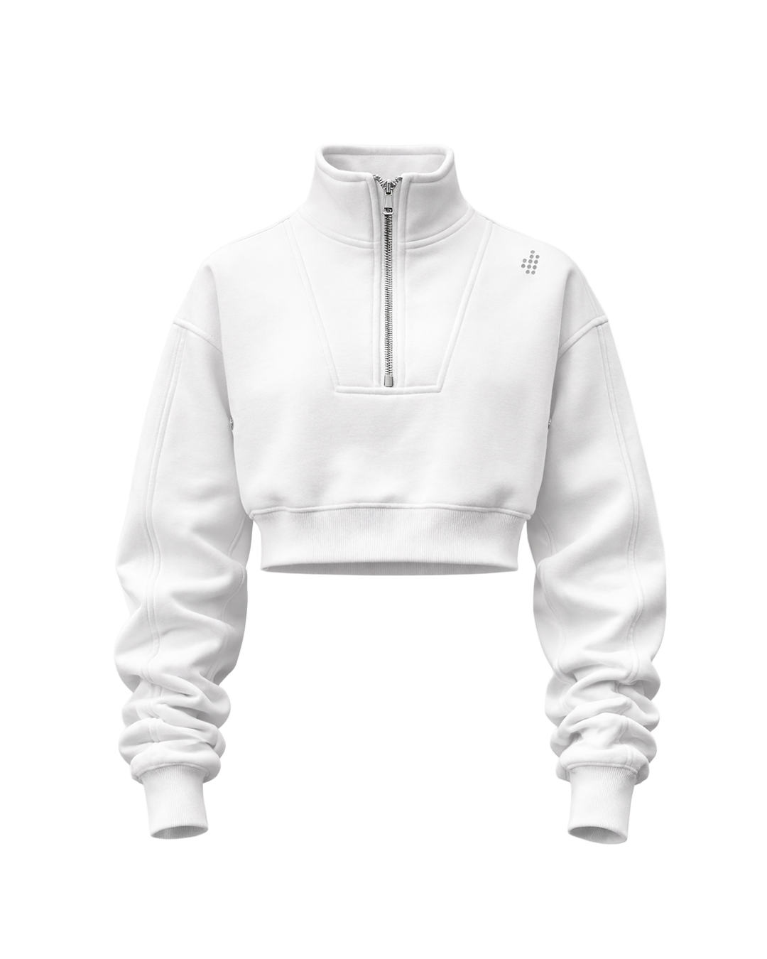 LÛME Quarter Zip Top (Cropped) – White