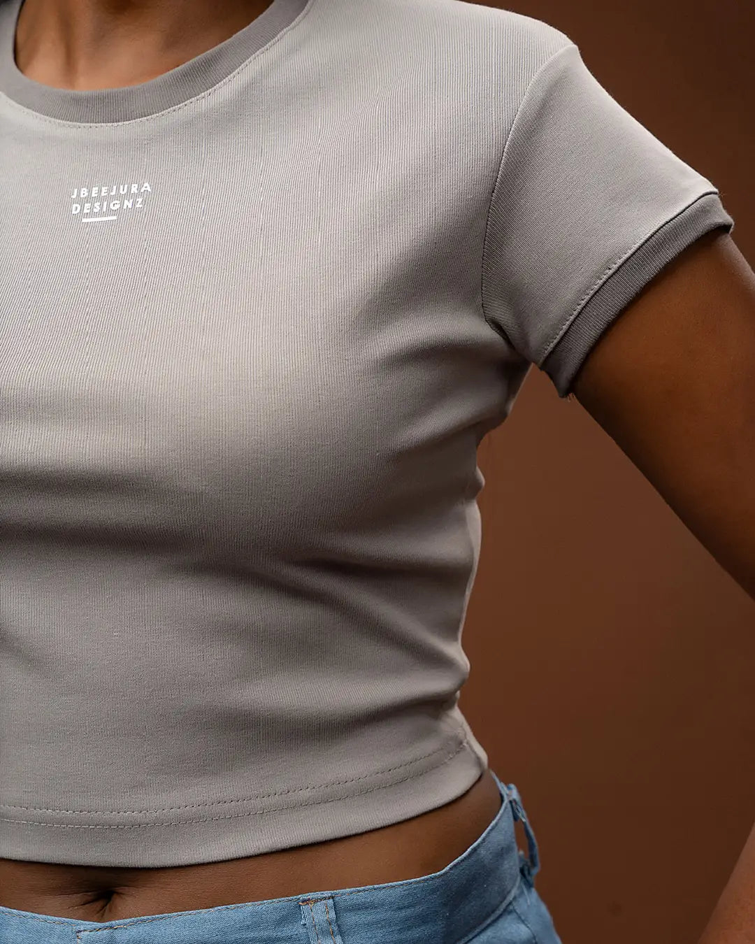 DOLLY CROPPED TEE - Granite + Sage