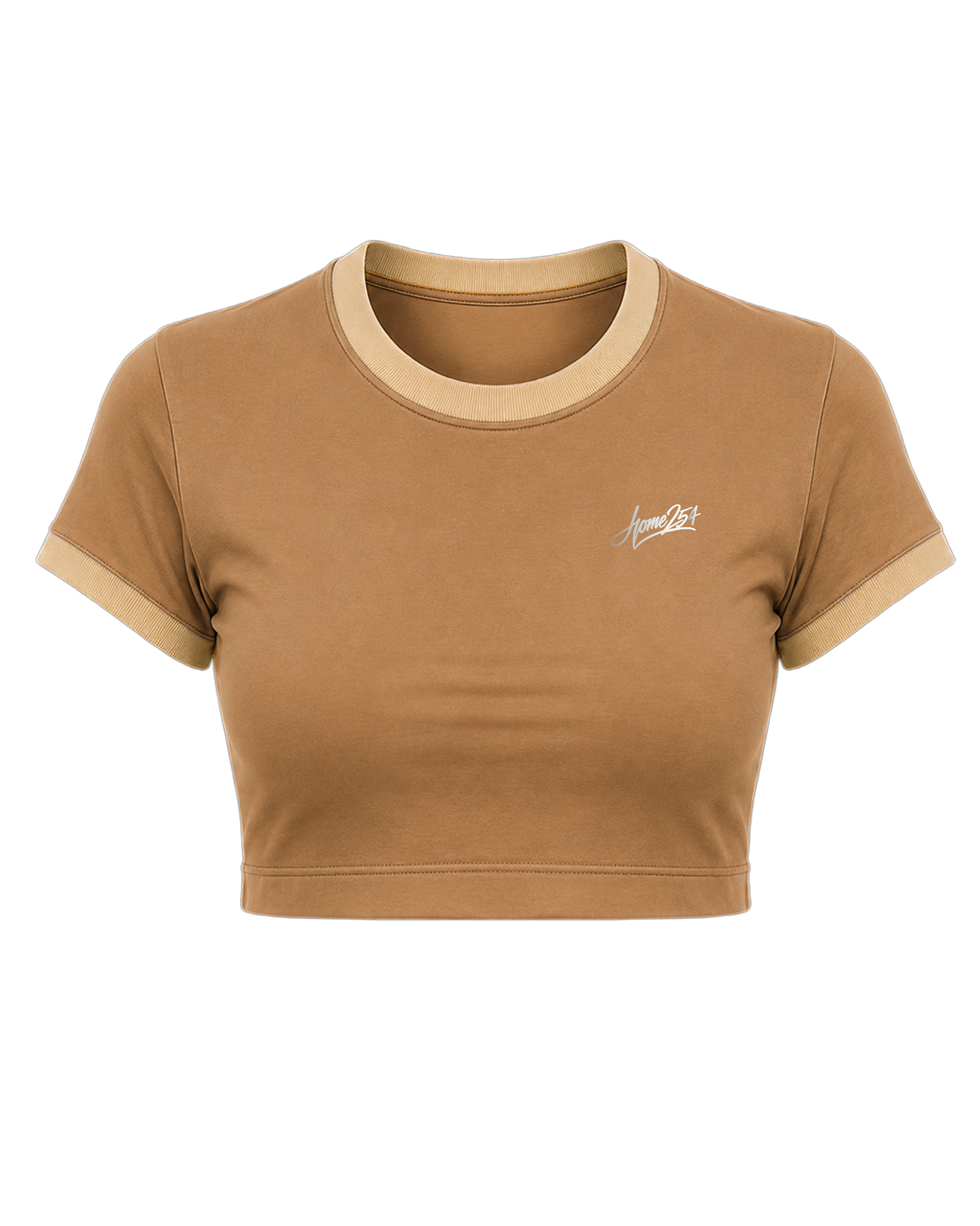 DOLLY CROPPED TEE - Dark Brown + Tortilla