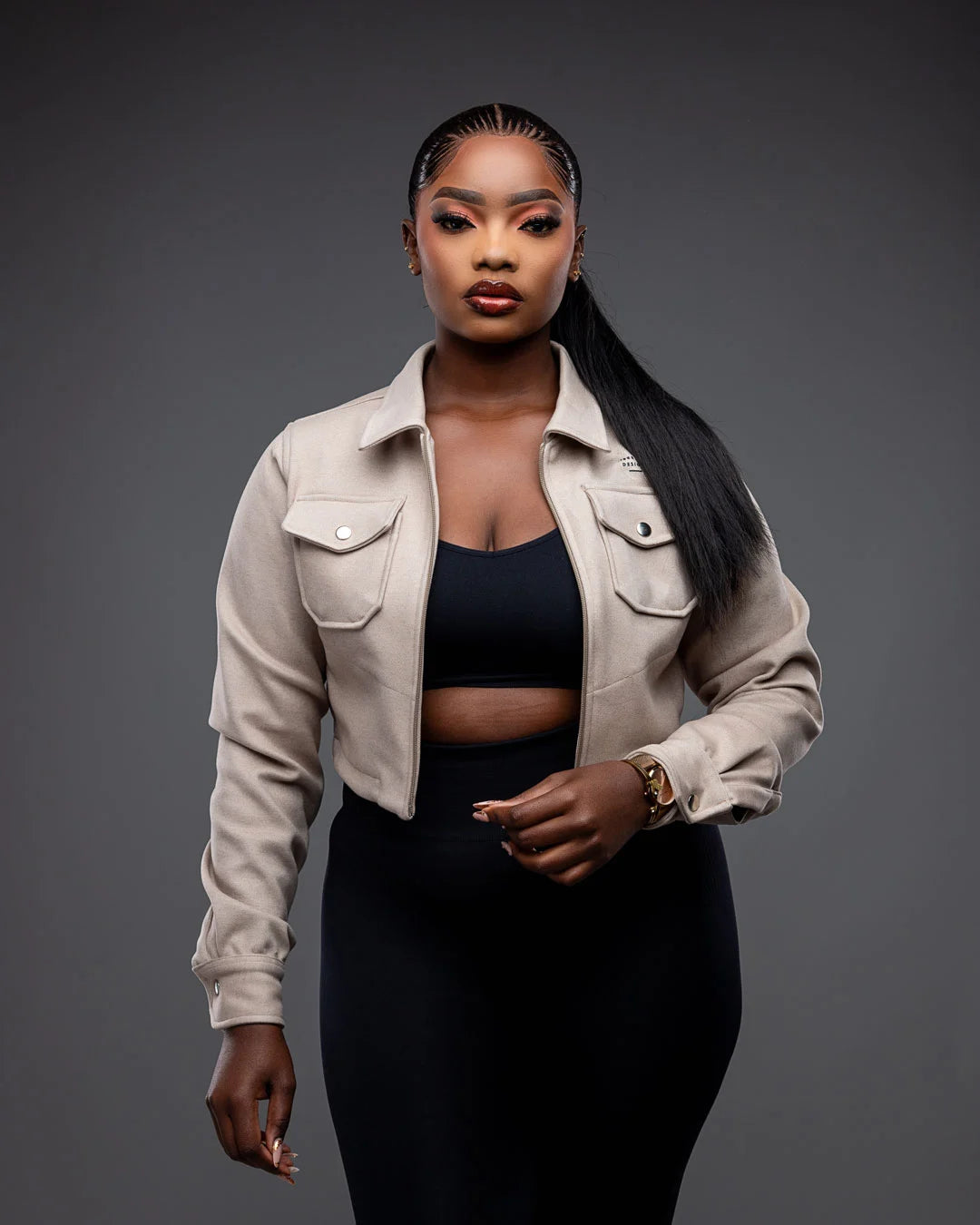 The Light Brown Cropped Dapper Set