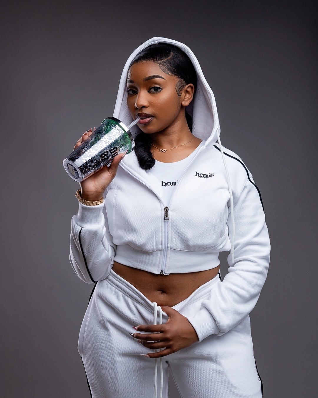 Cherie Crop Zipped Hoodie